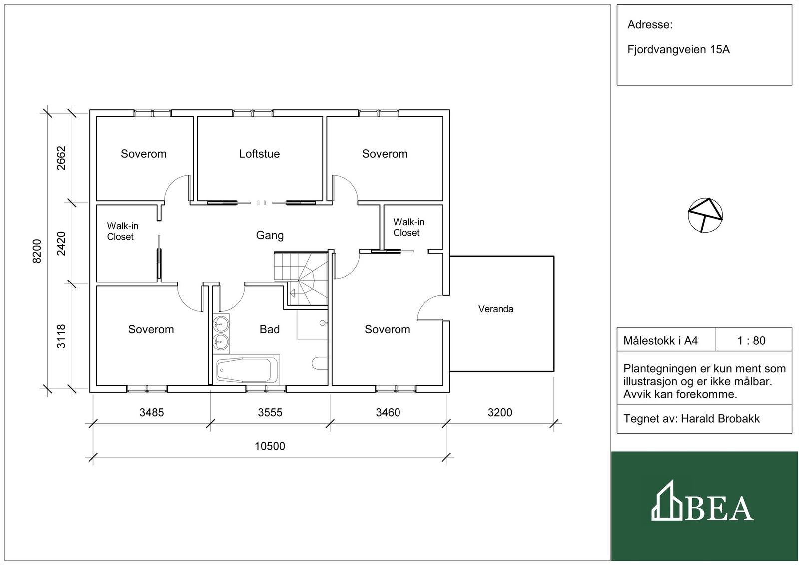 Plantegning 2.etasje Galleribilde