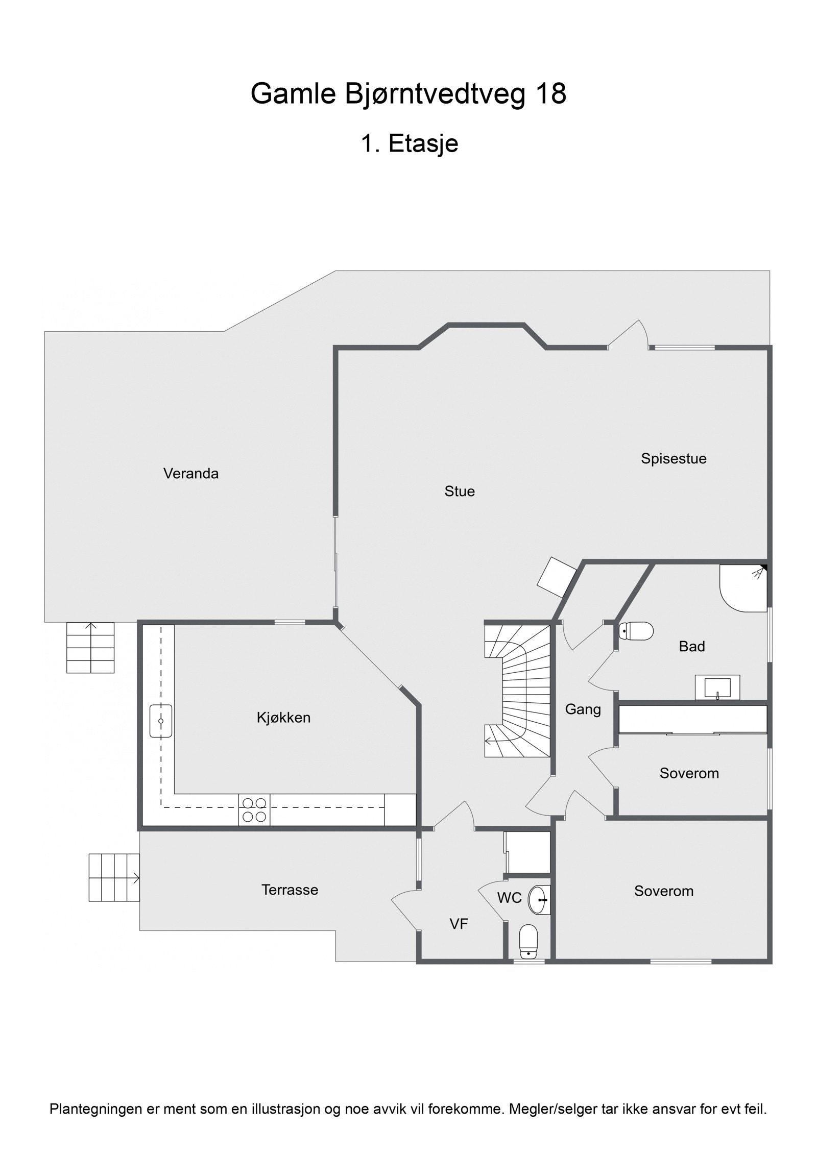 Planskisse 1. etasje Galleribilde