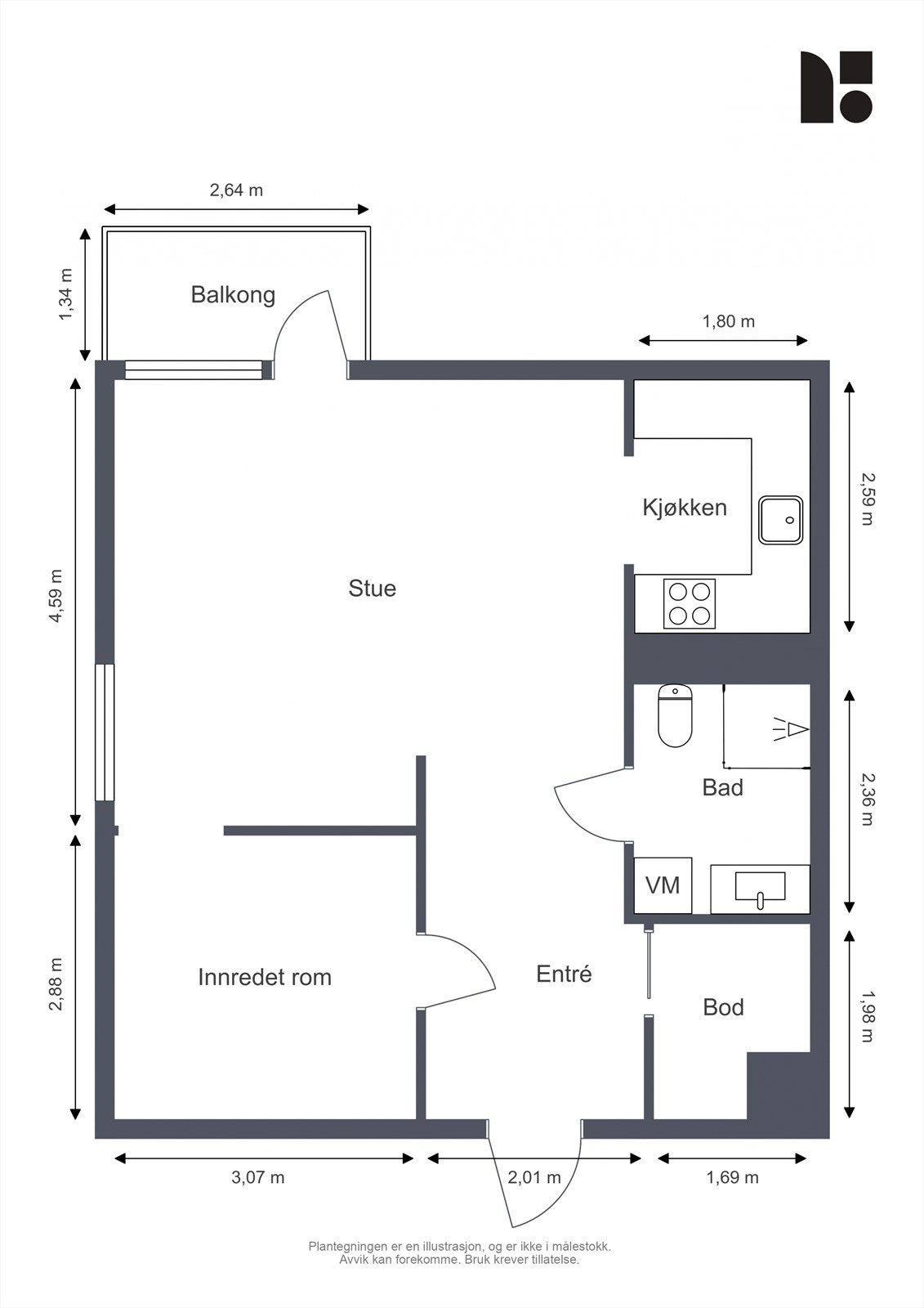 Plantegning 2D. Galleribilde