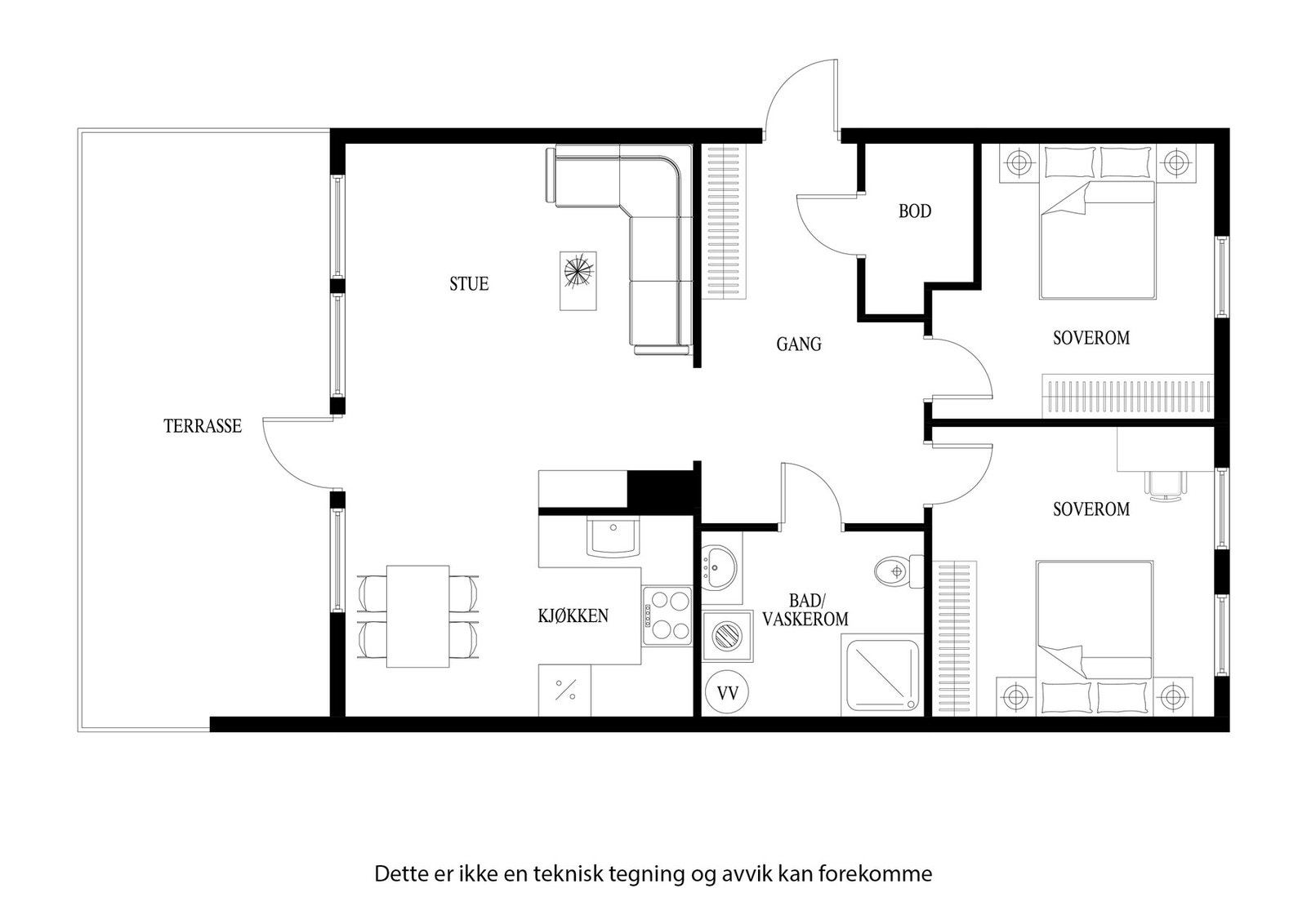 Planløsning for leiligheten Galleribilde