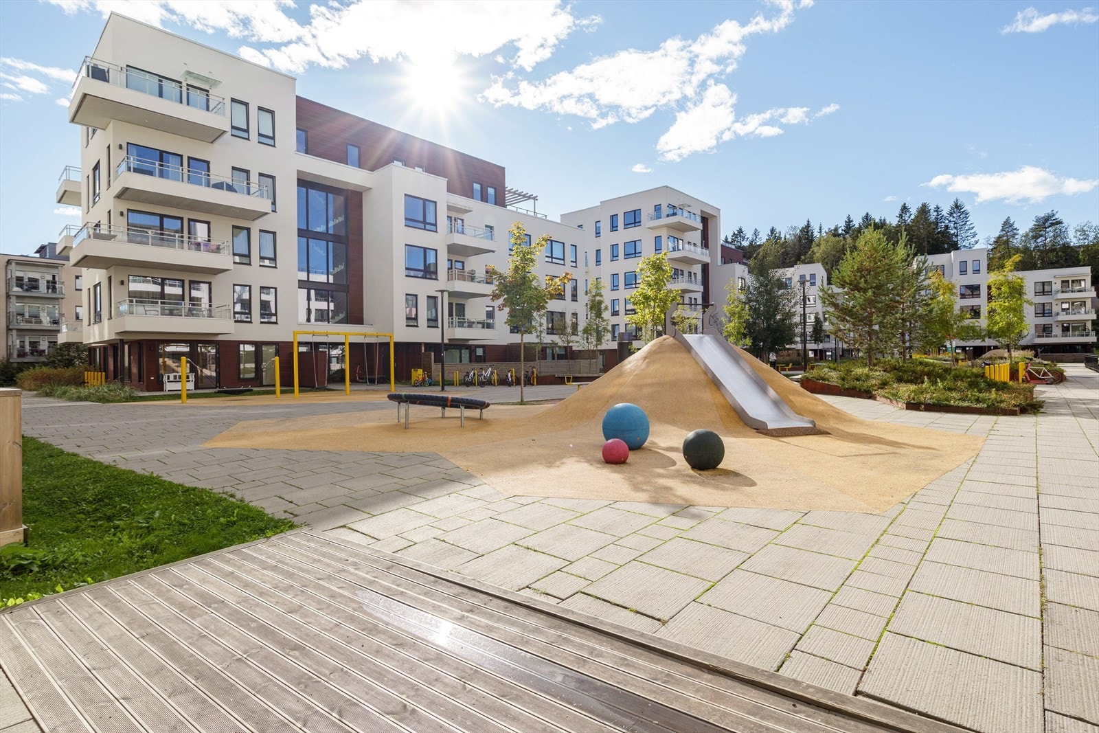 Som beboer får du tilgang til Selvaag Pluss-konseptet med bemannet servicetilbud, treningsrom og selskapslokale. Galleribilde