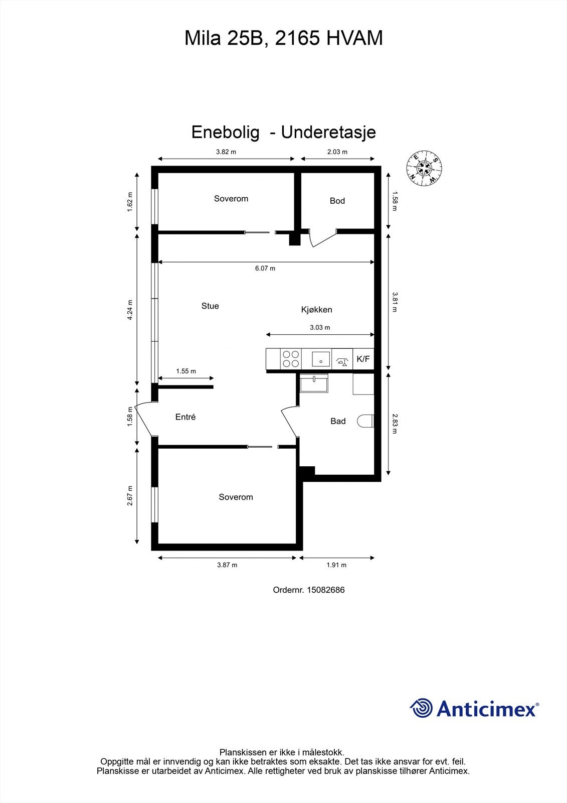 Plantegning - Underetasje. Galleribilde