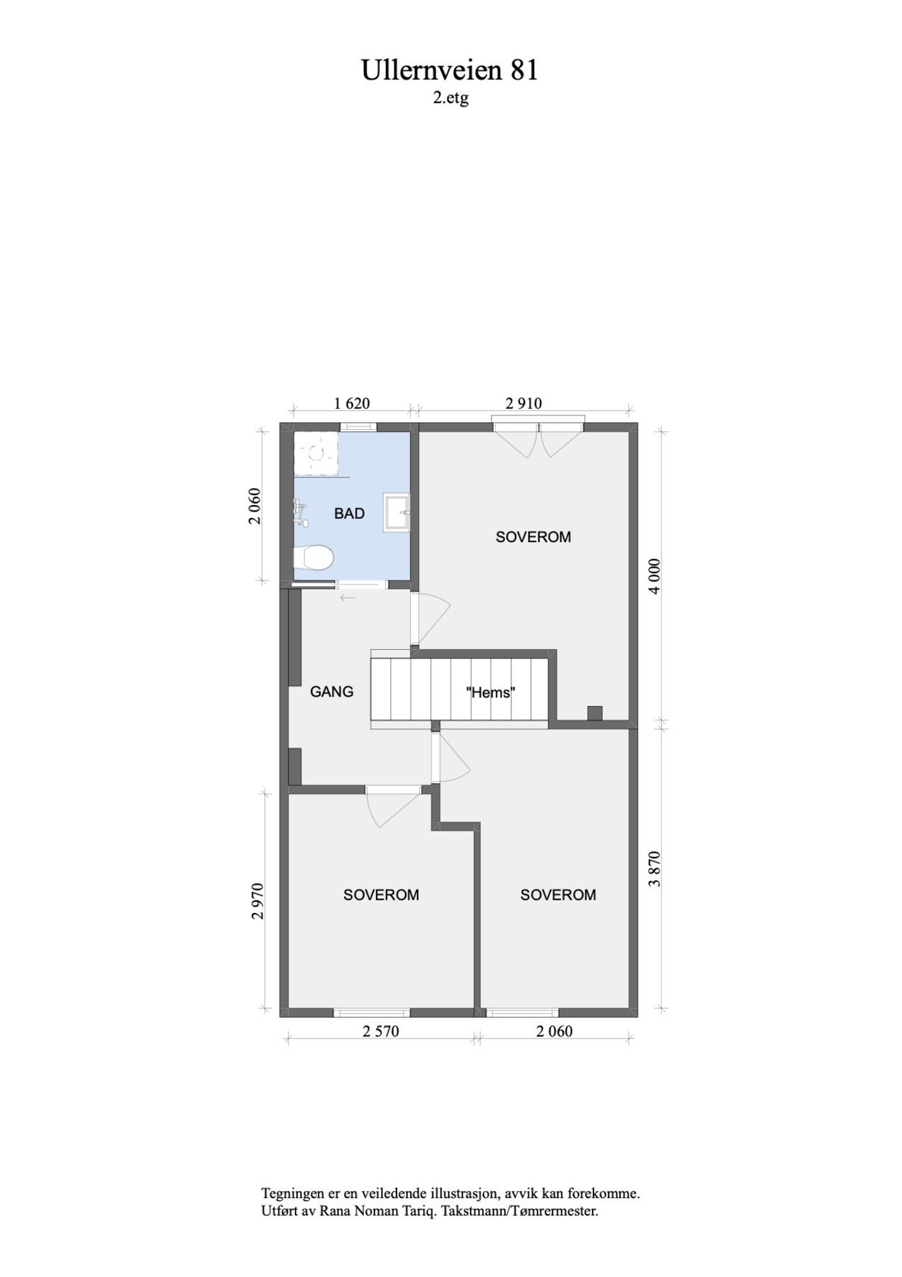 Plantegning av 2. etasje. Galleribilde