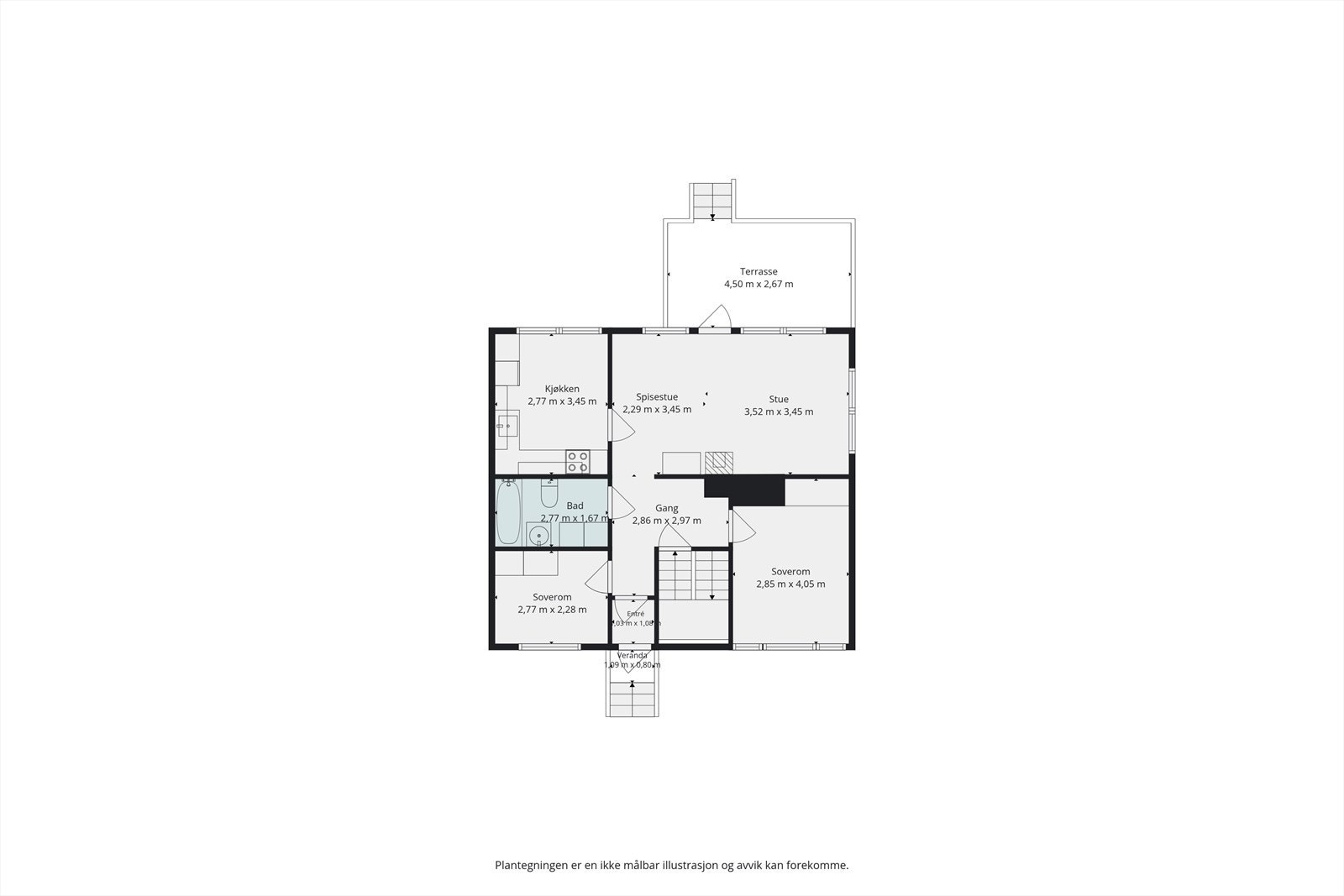 Plantegning- Kårbolig - 1.etasje Galleribilde
