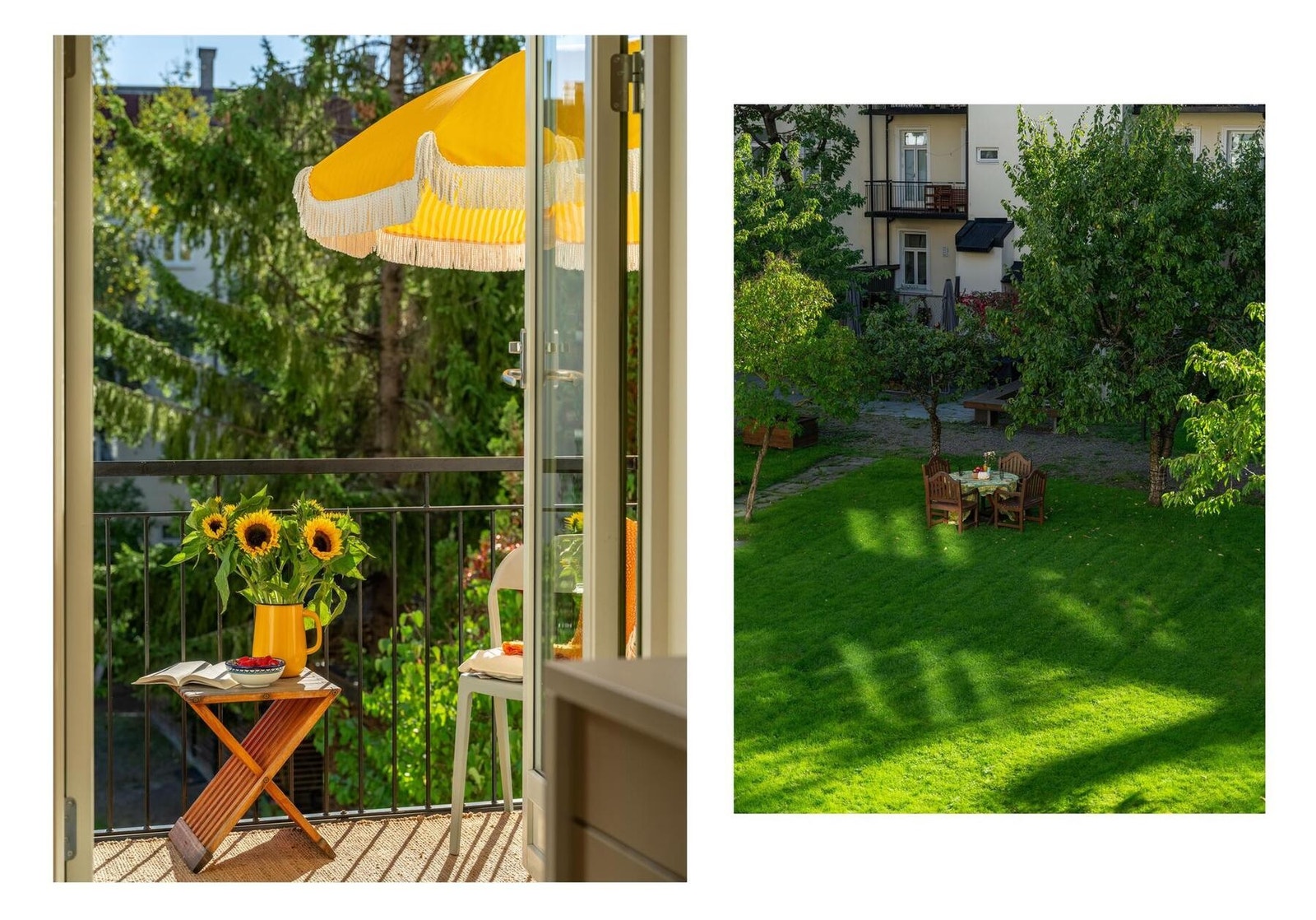 Med sin sydøstvendte retning er det sol fra tidlig på morgenen til rundt kl. 15:00 midt på sommeren. Galleribilde