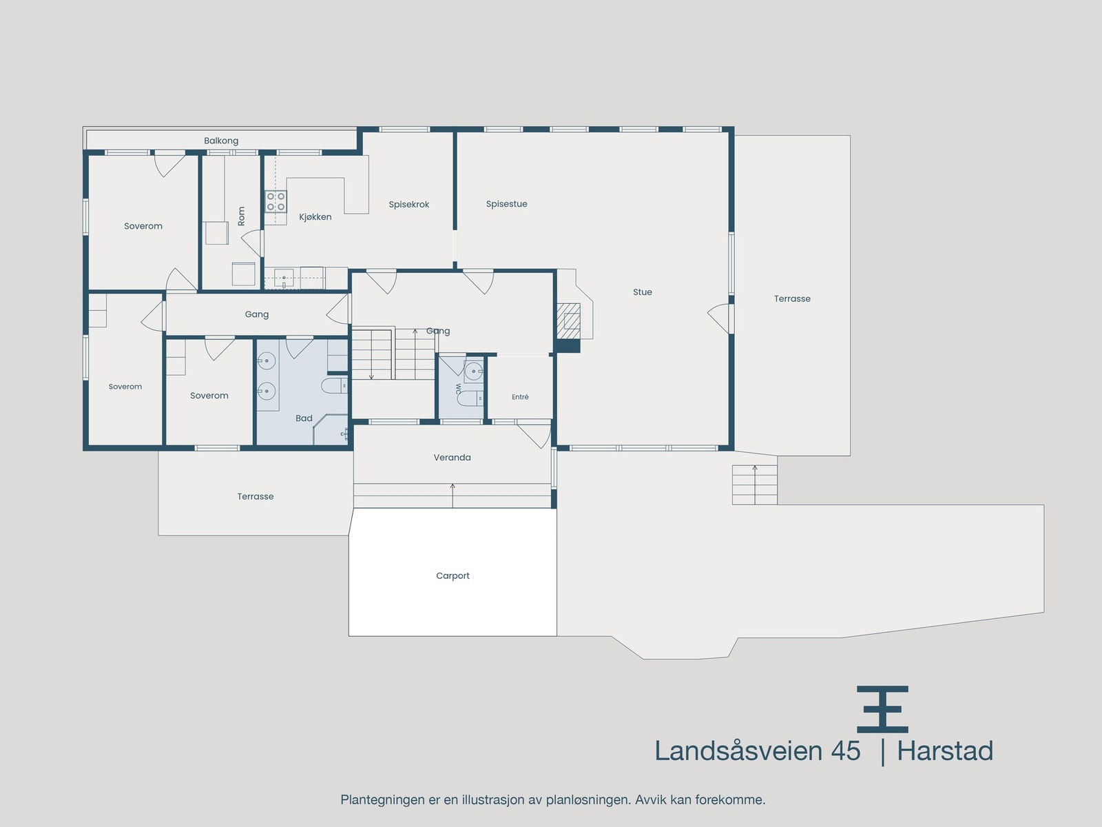 Plantegning 1. etasje Galleribilde