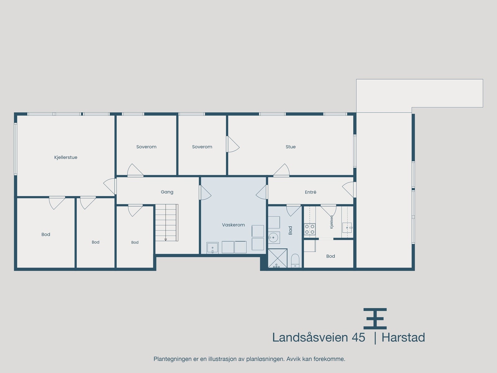 Plantegning kjelleretasje Galleribilde