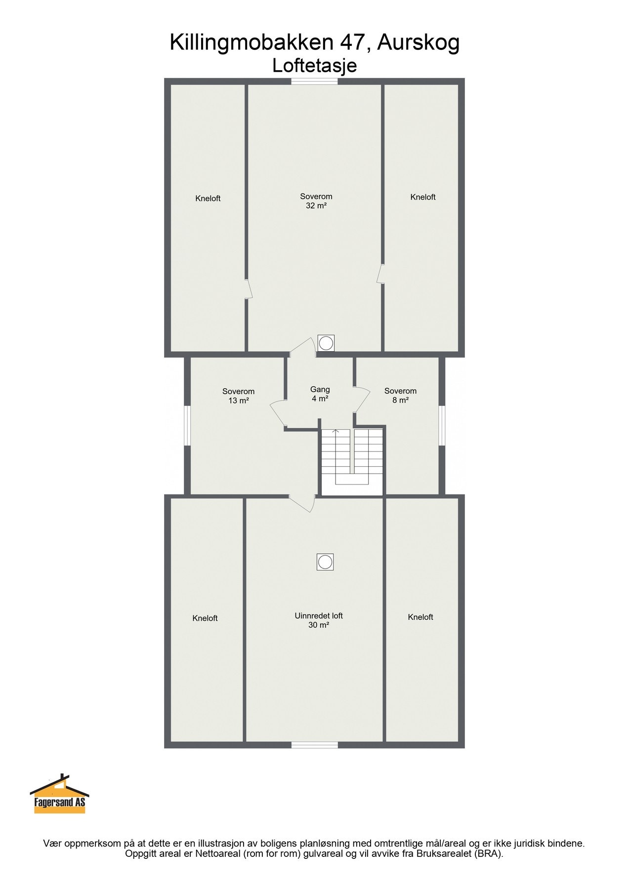 Plantegning 2. etasje/loftsetasje Galleribilde