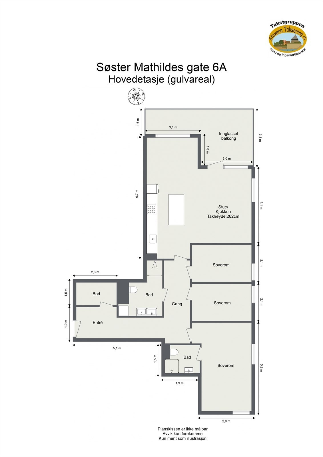 Leiligheten har en arealeffektiv planløsning med tre soverom, to bad og stue og kjøkken i åpen løsning. Galleribilde