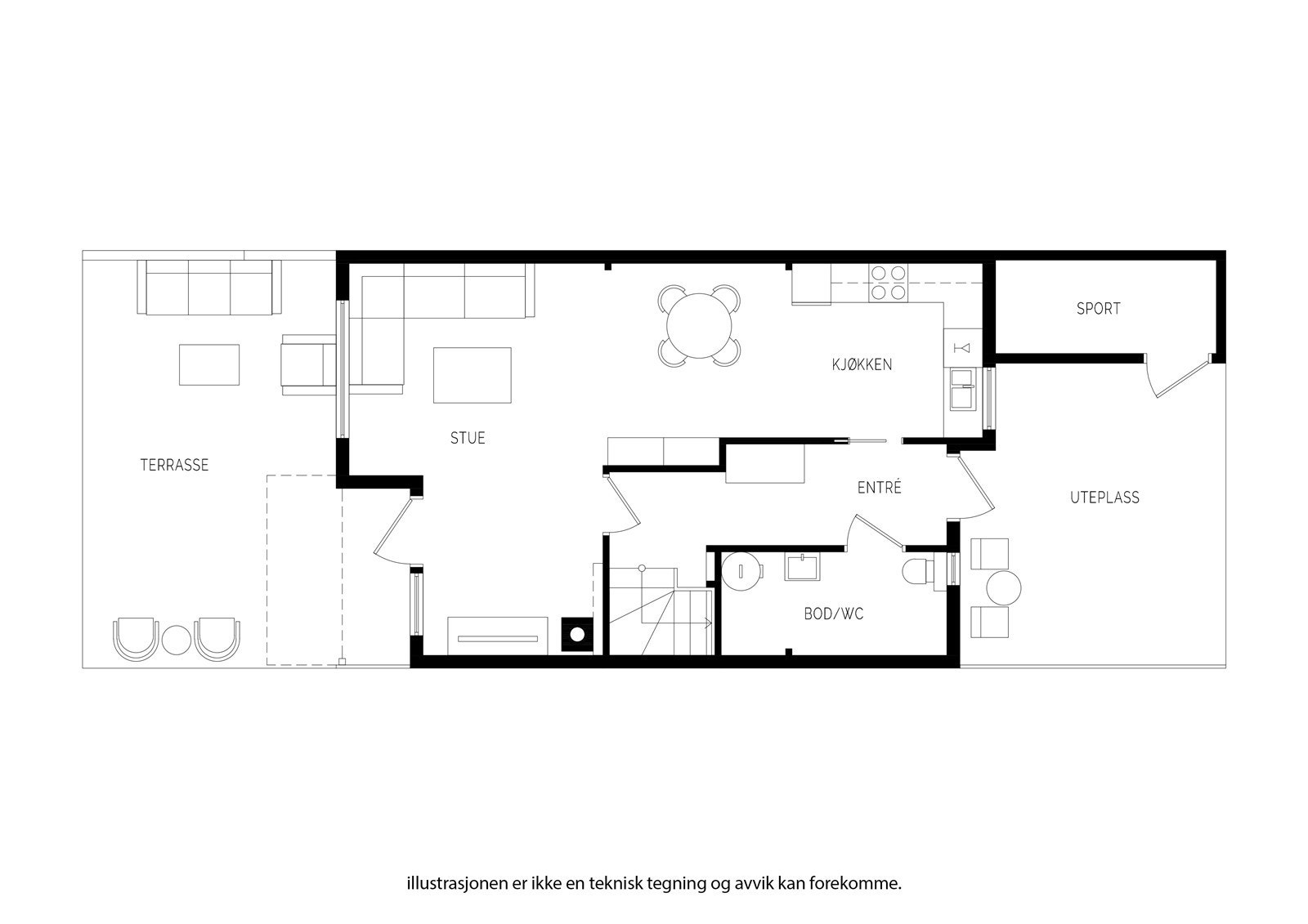 Plantegning 1. etasje Galleribilde