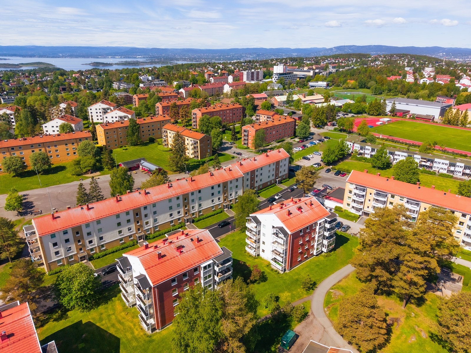 Pent opparbeidet mellom blokkene i området. Galleribilde