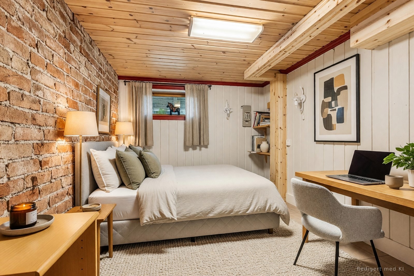 Noen av bildene i denne annonsen er digitalt innredet med KI for i vise boligens potensialet. Dette er et av dem. Det kommer til å være innredet annerledes på visningen. Galleribilde