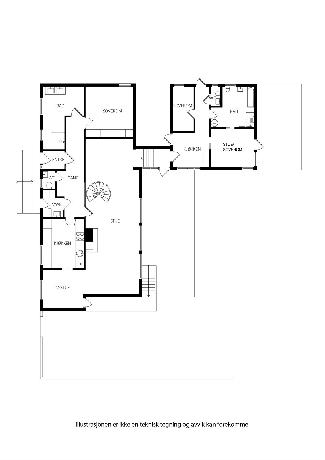 Plantegning for 1. etasje Galleribilde