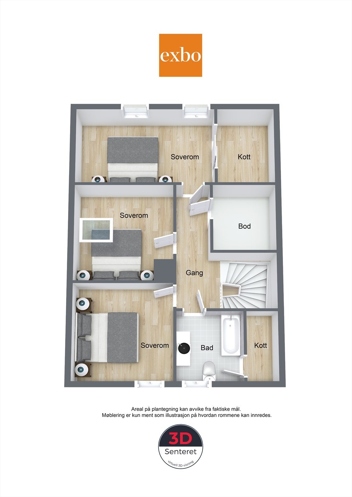 Plantegning loftsetasje. Galleribilde
