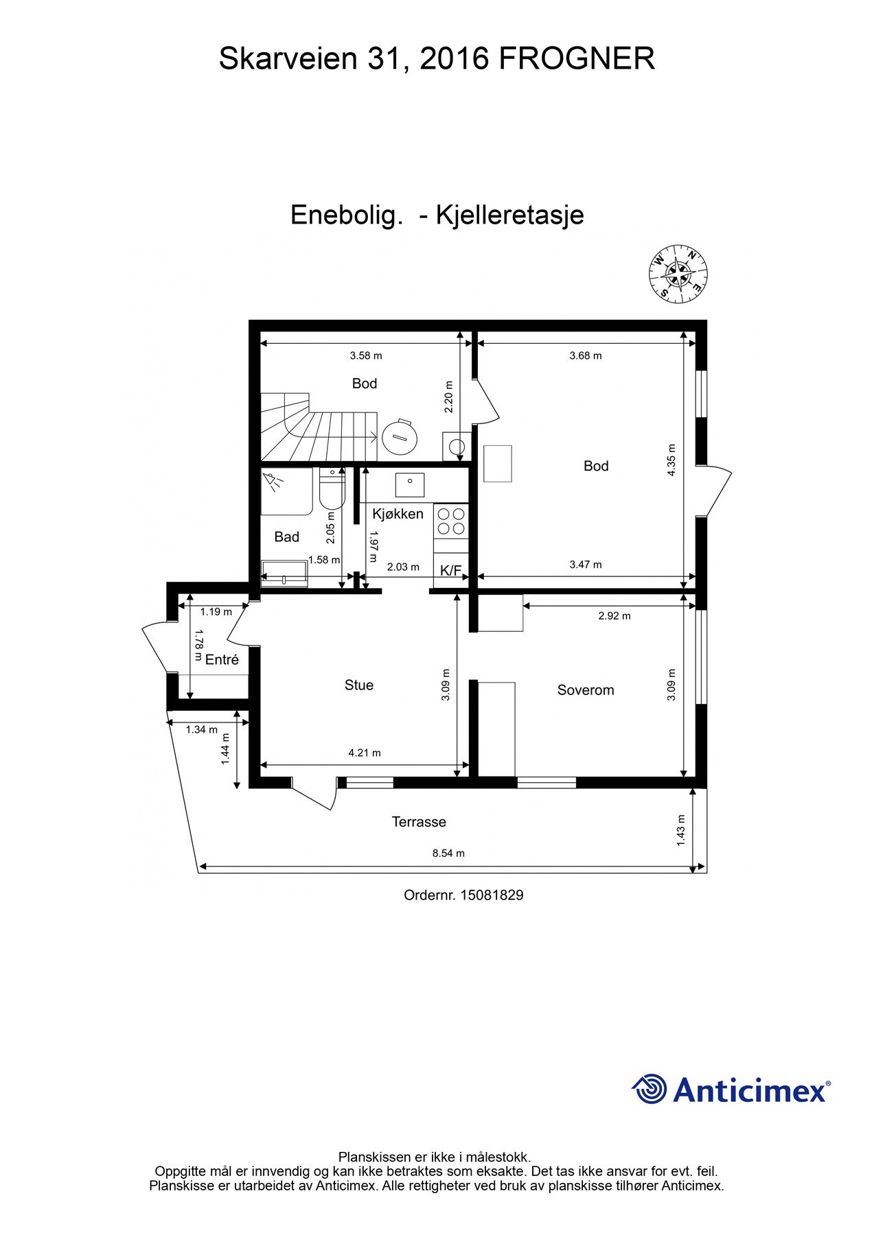 Vi legger planskissen for underetasjen her, slik at du kan orientere deg før vi går videre. Galleribilde