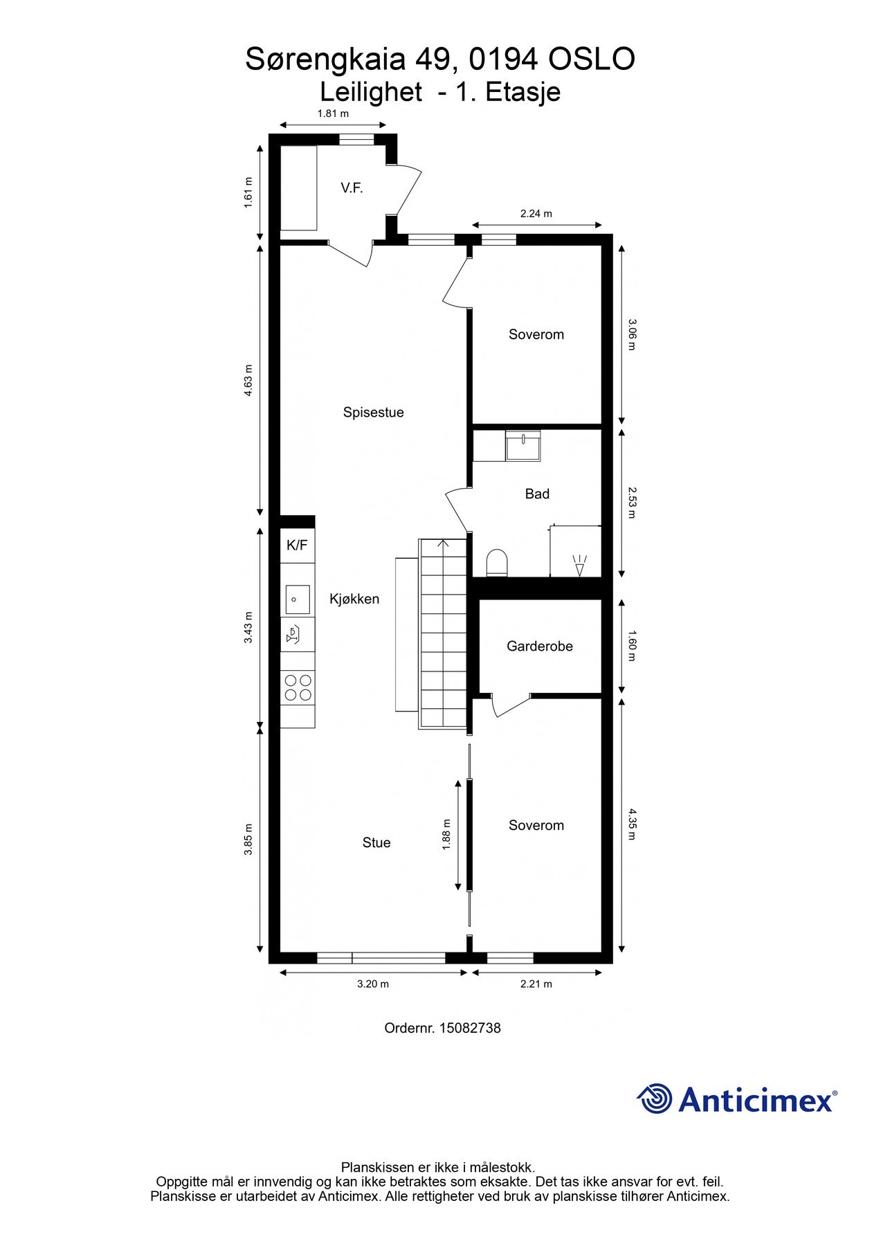 Plantegning 1.etg Galleribilde