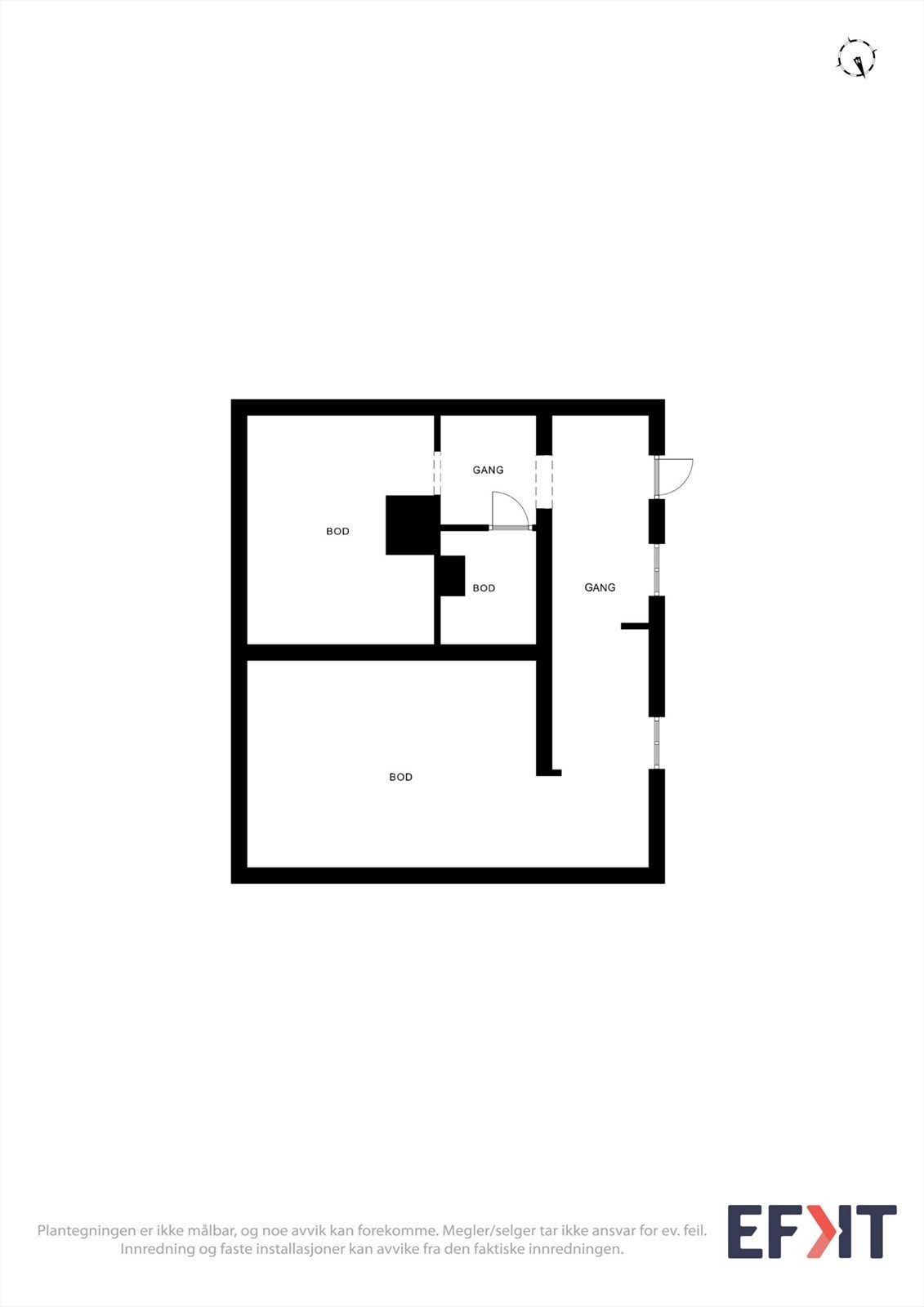 Kjelleren har en stor bod på 36 m² med god lagringsplass. Galleribilde