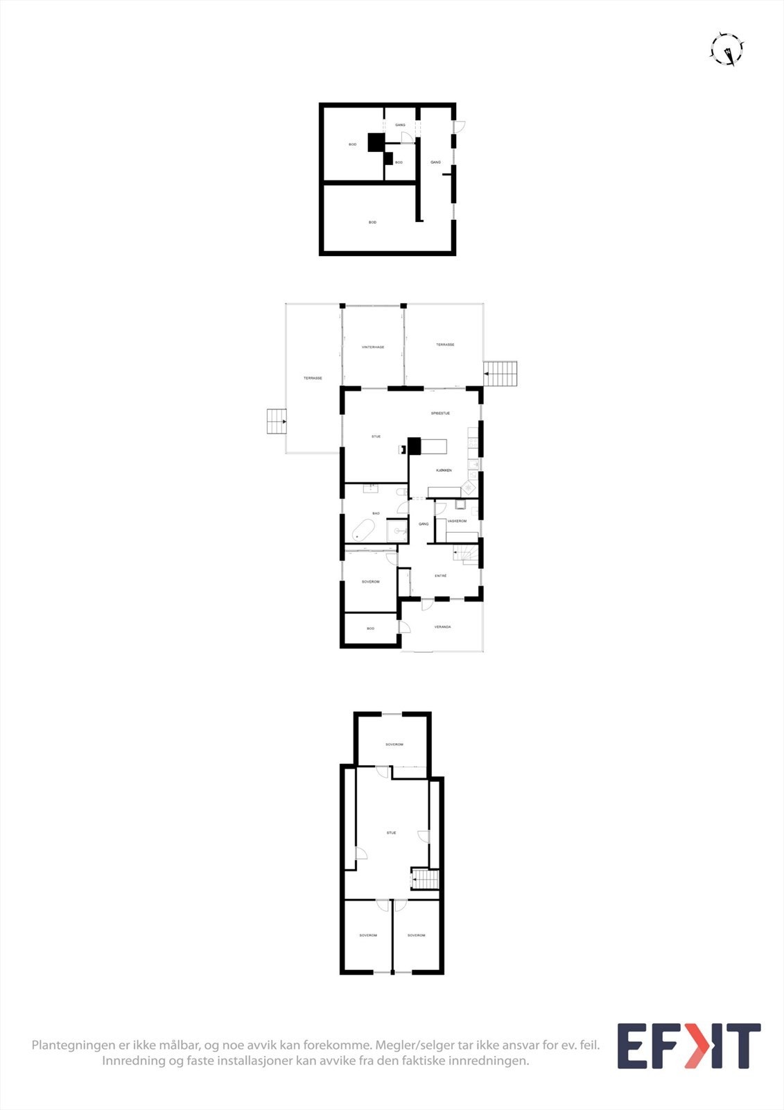 Eneboligen har et samlet internt bruksareal på 150 m² fordelt over to etasjer, i tillegg til kjeller. Galleribilde