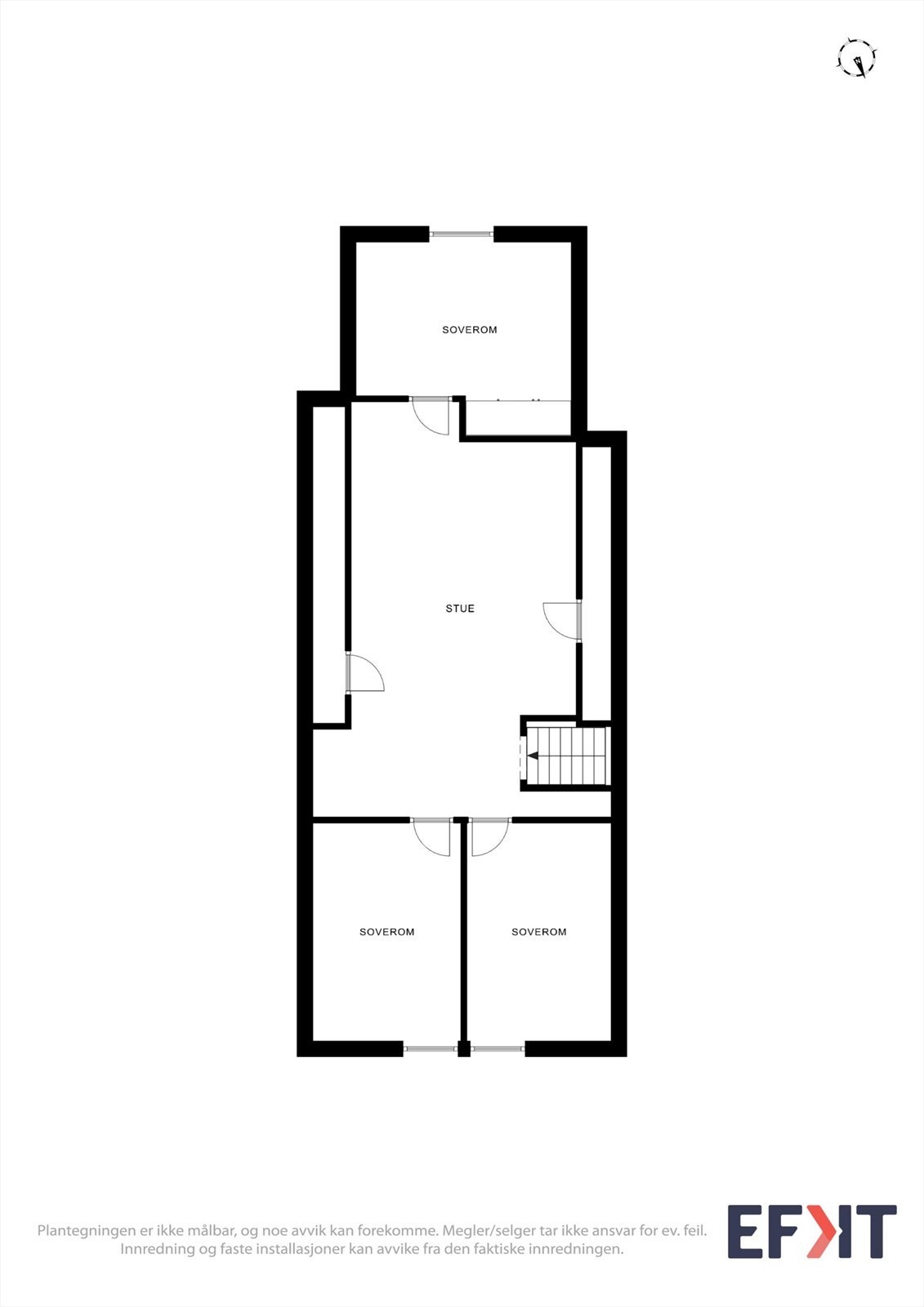 Loftsetasjen inneholder en loftstue og tre soverom. Galleribilde