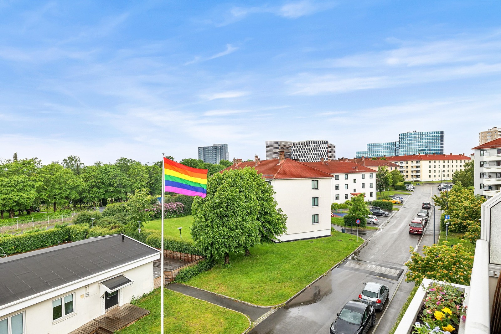 Flott utsyn fra balkongen Galleribilde
