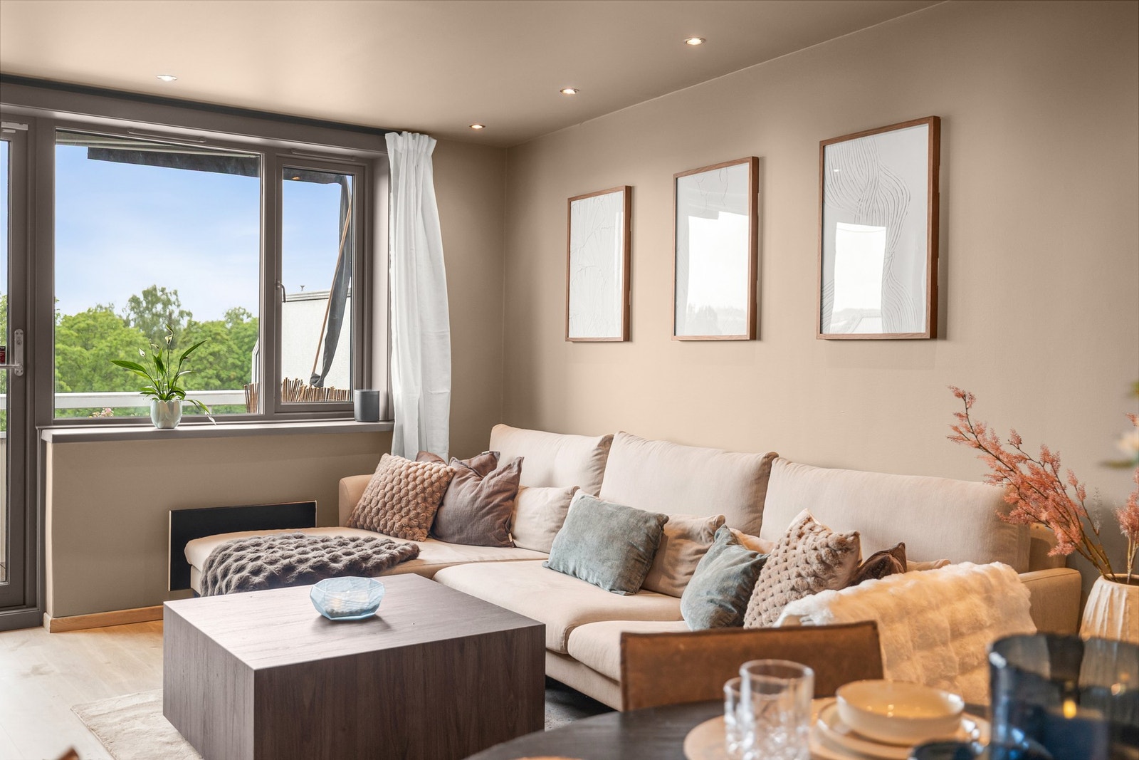 God plass til å møblere med stor sofa Galleribilde