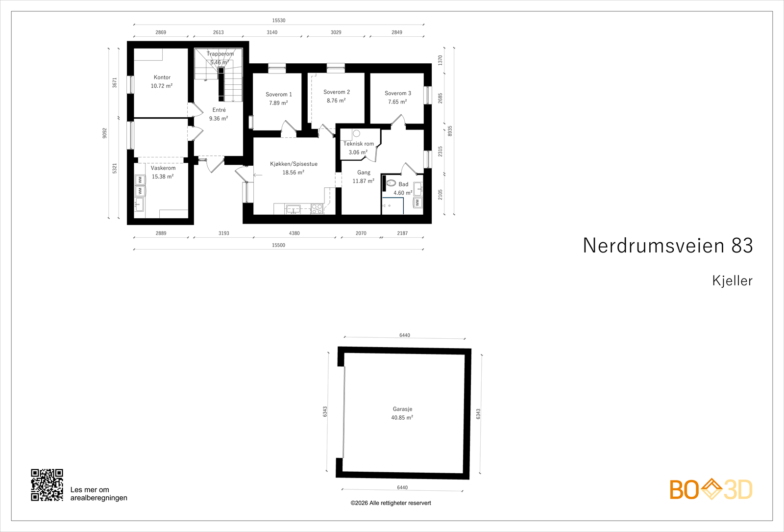Kjeller - Takstmanns plantegning Galleribilde