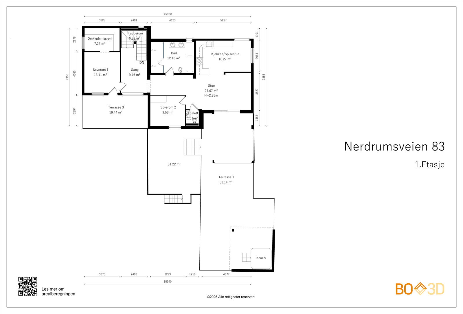 1.Etasje - Takstmanns plantegning Galleribilde