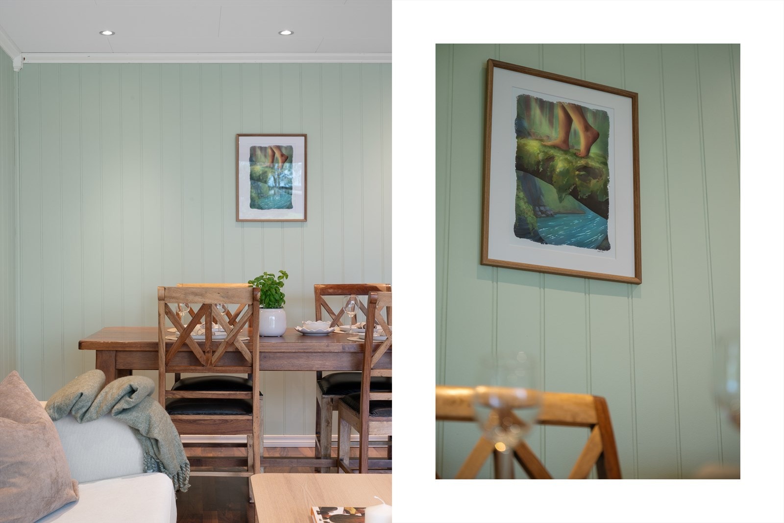 - God plass til sofagruppe og spisegruppe i hver sin naturlige sone - Galleribilde