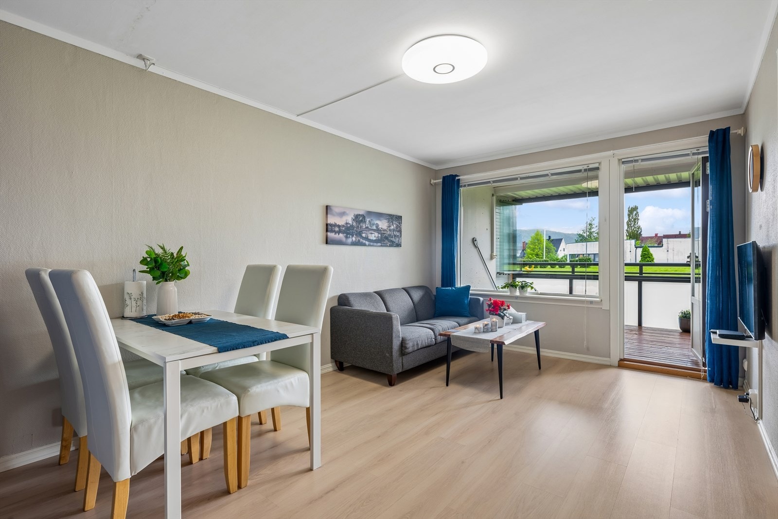 Stue med gode innredningsmuligheter Galleribilde