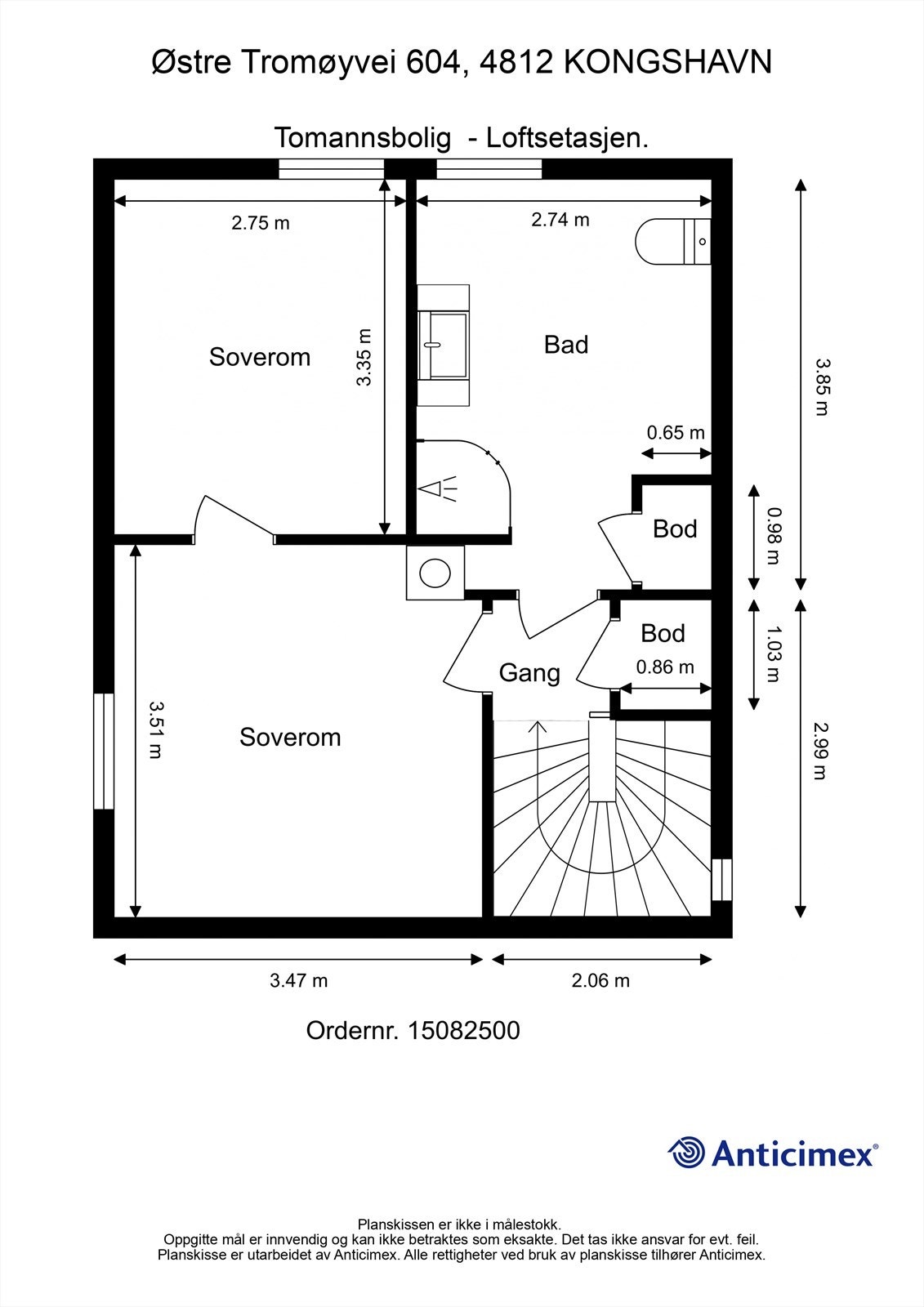 Plantegning-Loftsetasje Galleribilde