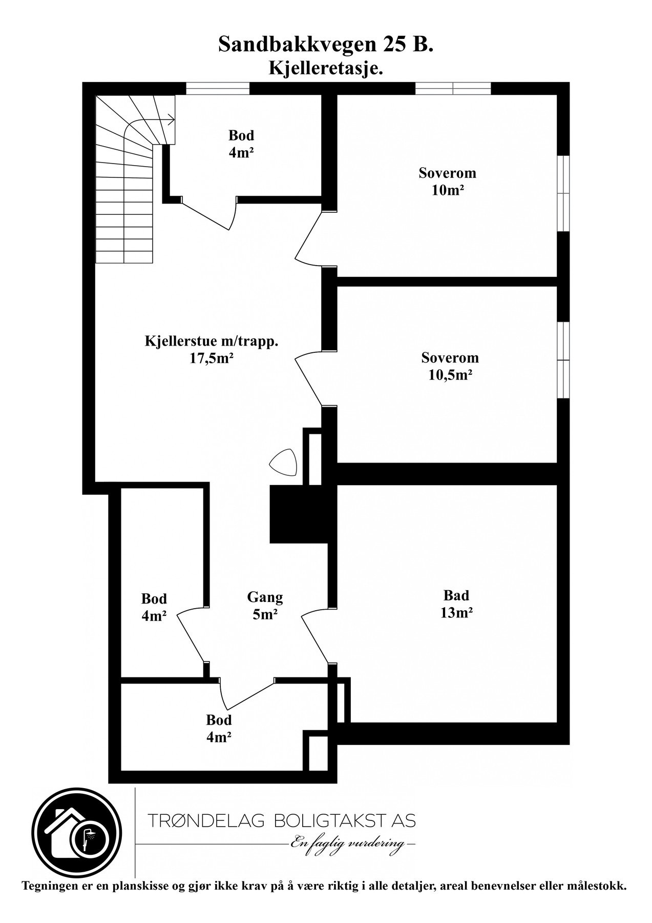 Planskisse kjelleretasje. Galleribilde