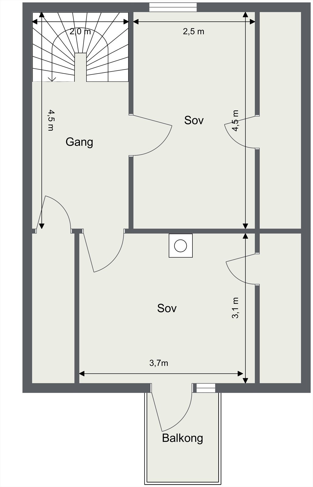 Plantegning 2. etasje Galleribilde