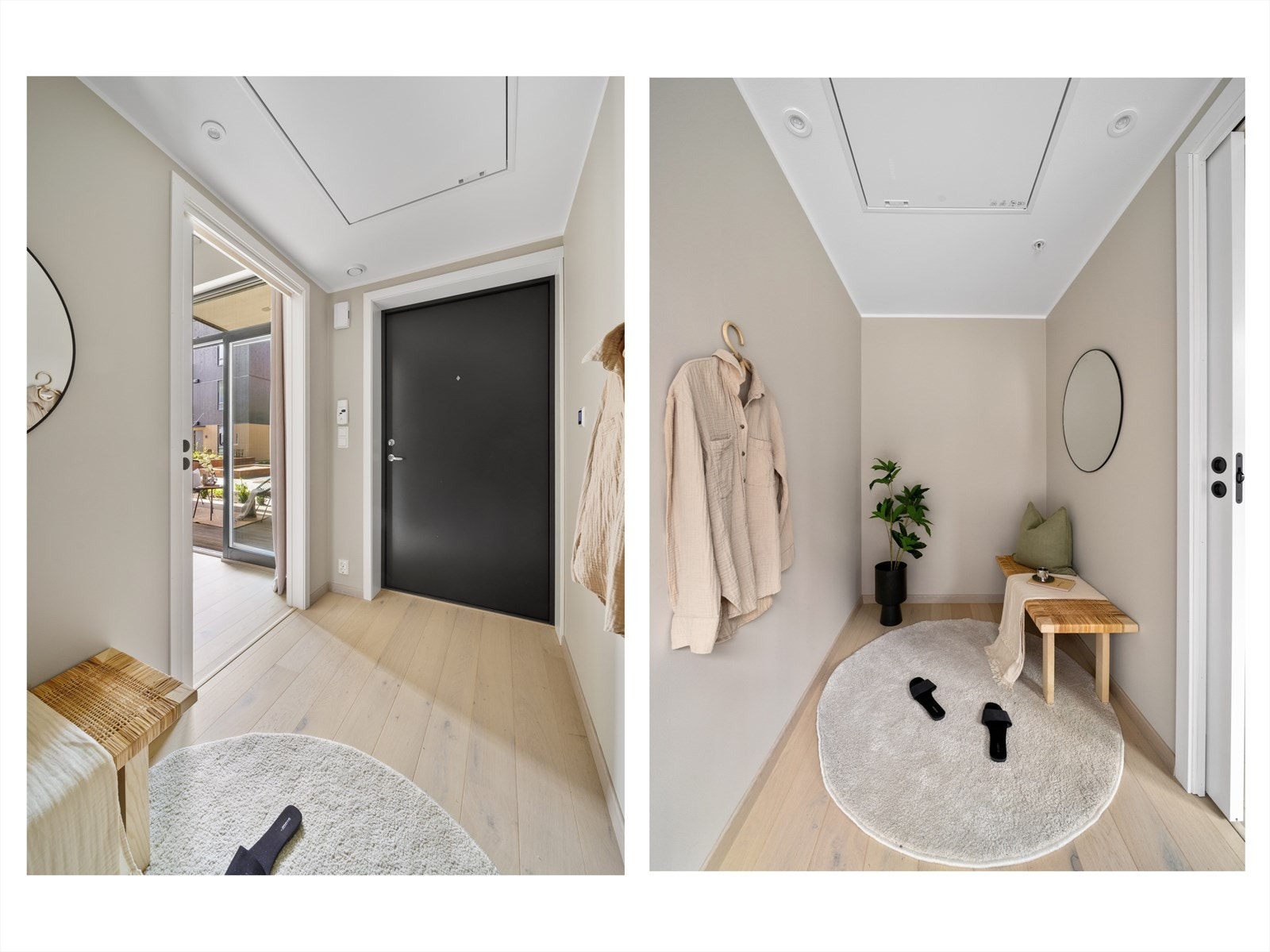 Velkommen inn i en lys og fin entre. Entreen har god plass til oppbevaring av yttertøy og sko. Galleribilde