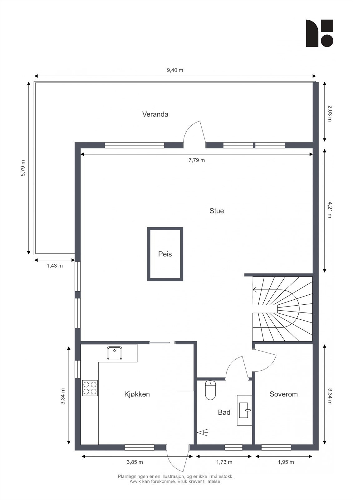 Planskisse 1. etasje Galleribilde