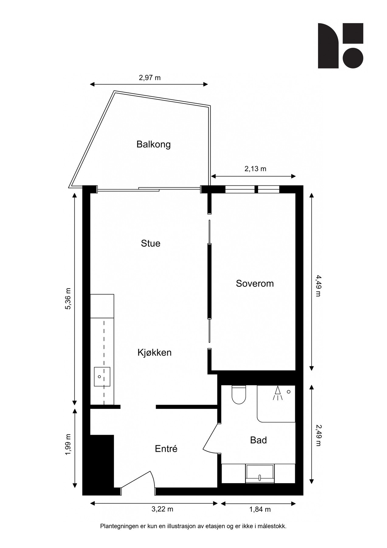Plantegning 3. etasje Galleribilde