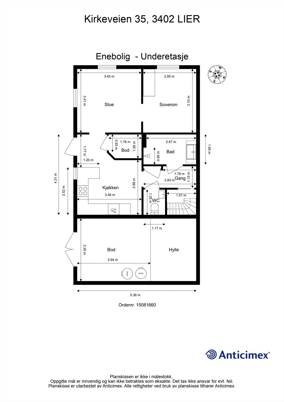 Plantegning - Underetasje Galleribilde