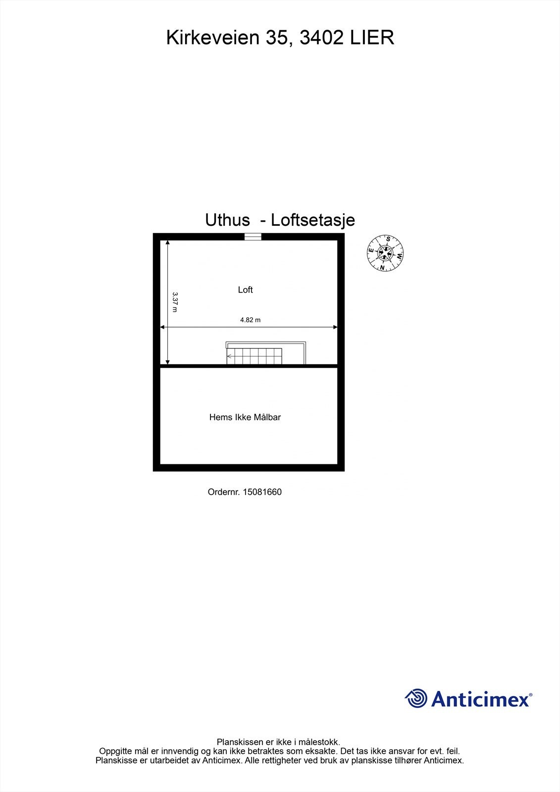 Plantegning Uthus - Loftsetasje Galleribilde