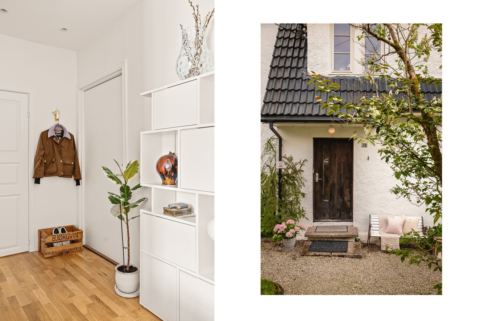 I gangen er det plass til oppheng av yttertøy og skohylle. I loftsboden, som er lett tilgjengelig i etasjen over, er det god plass til oppbevaring av yttertøy m.m. Galleribilde