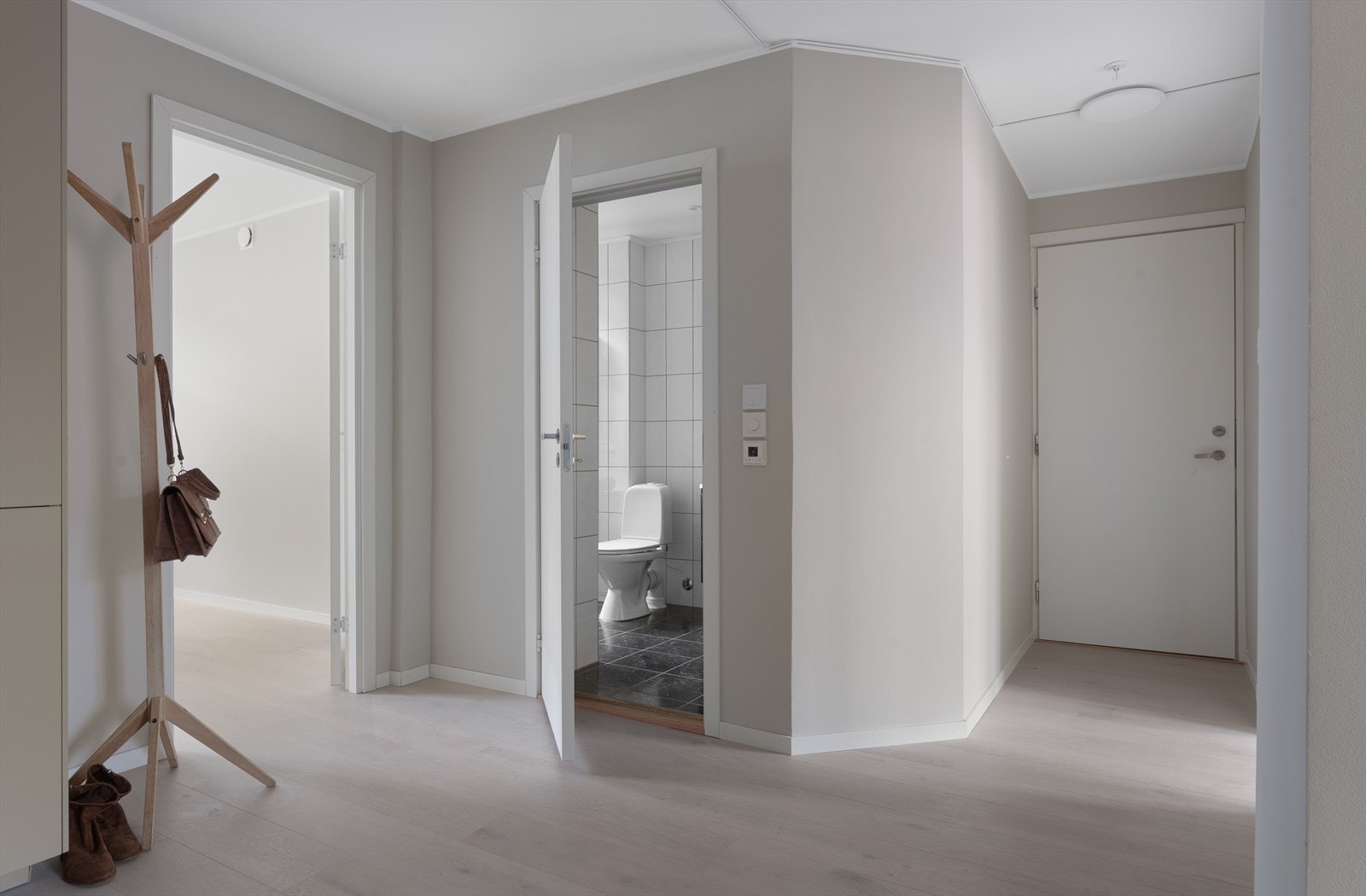 Gangareal med adkomst til bad, oppholdsrom og soverom. Galleribilde