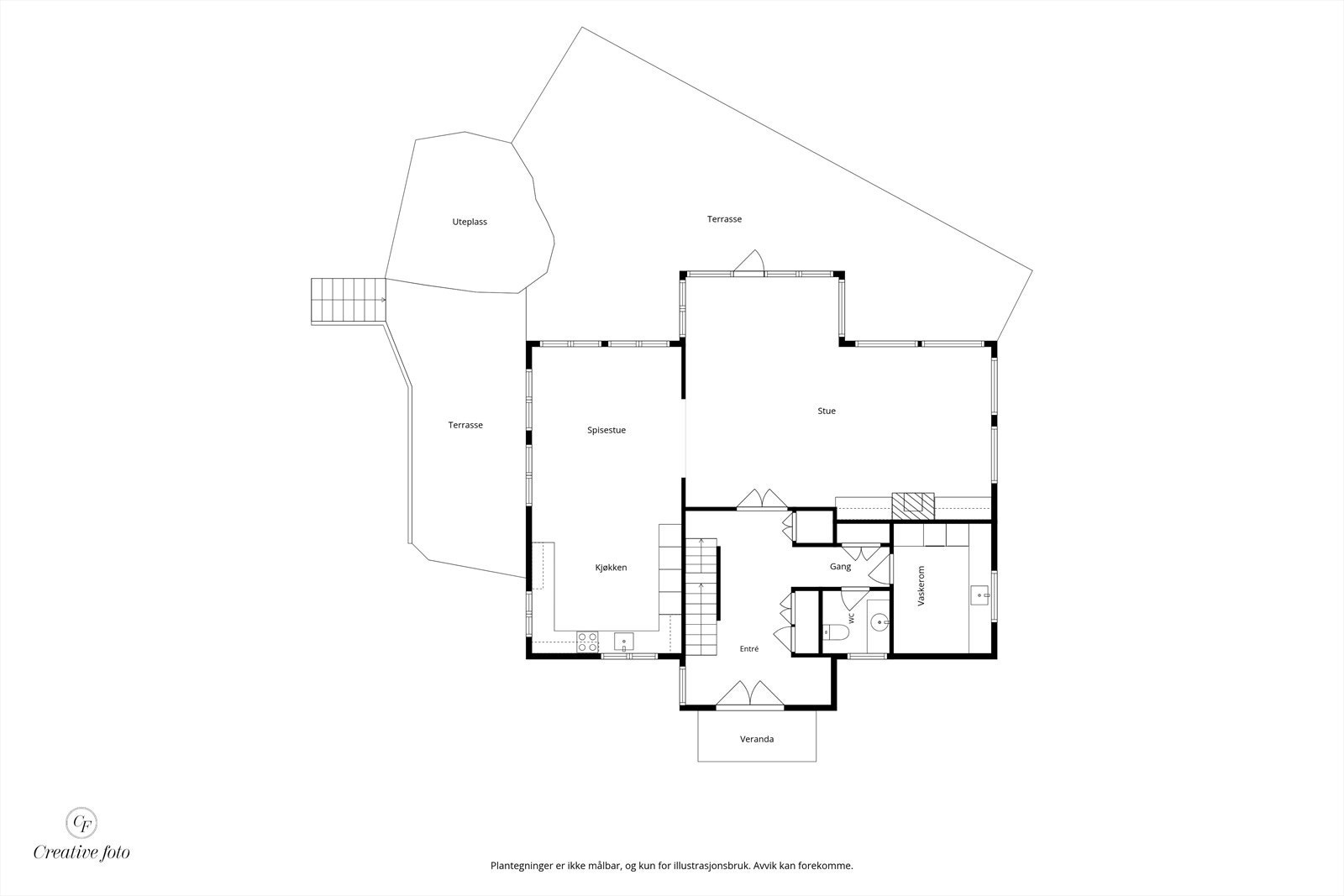 Plantegning 1. etasje Galleribilde