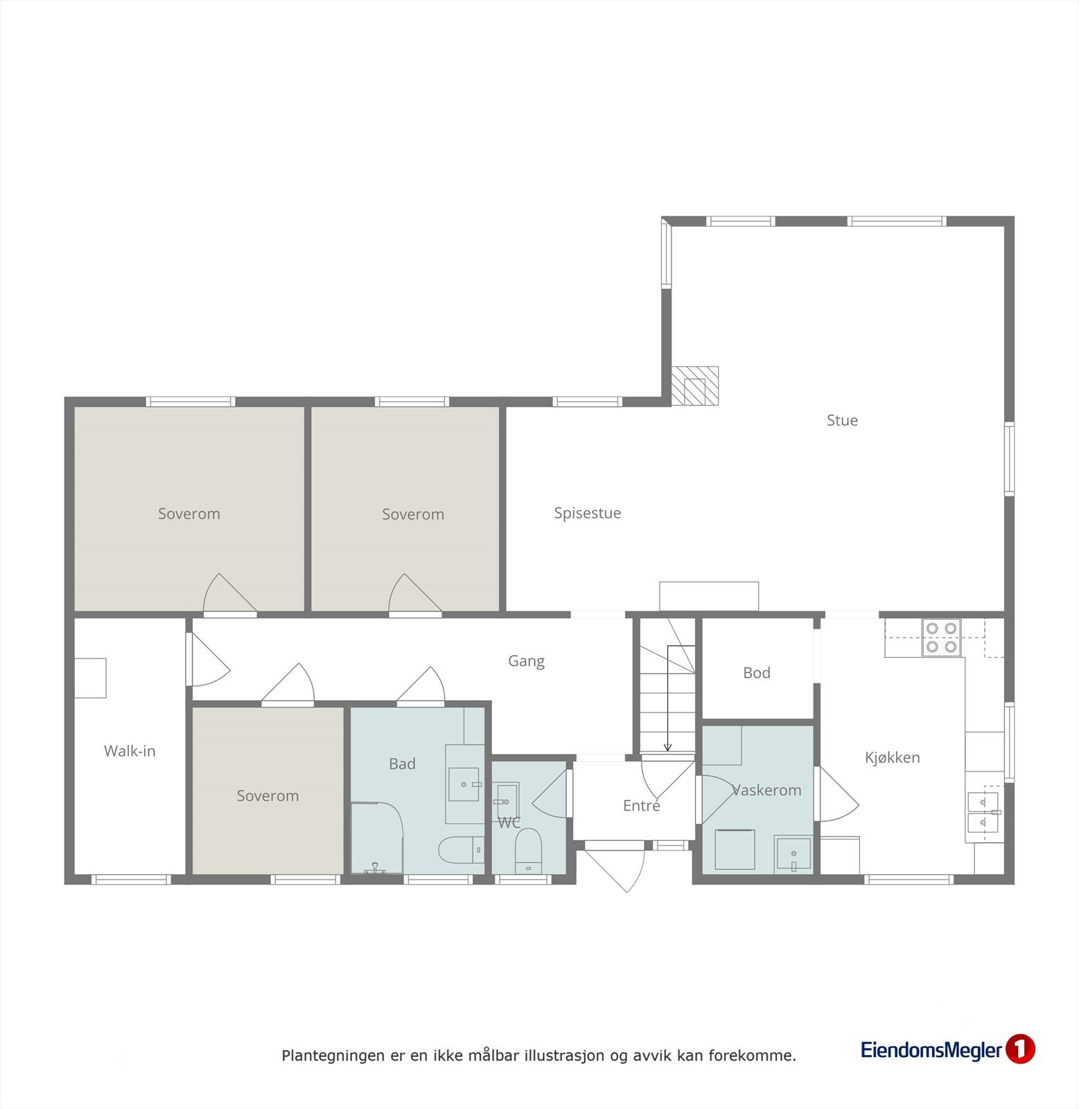 Planløsning hovedetasje. Galleribilde