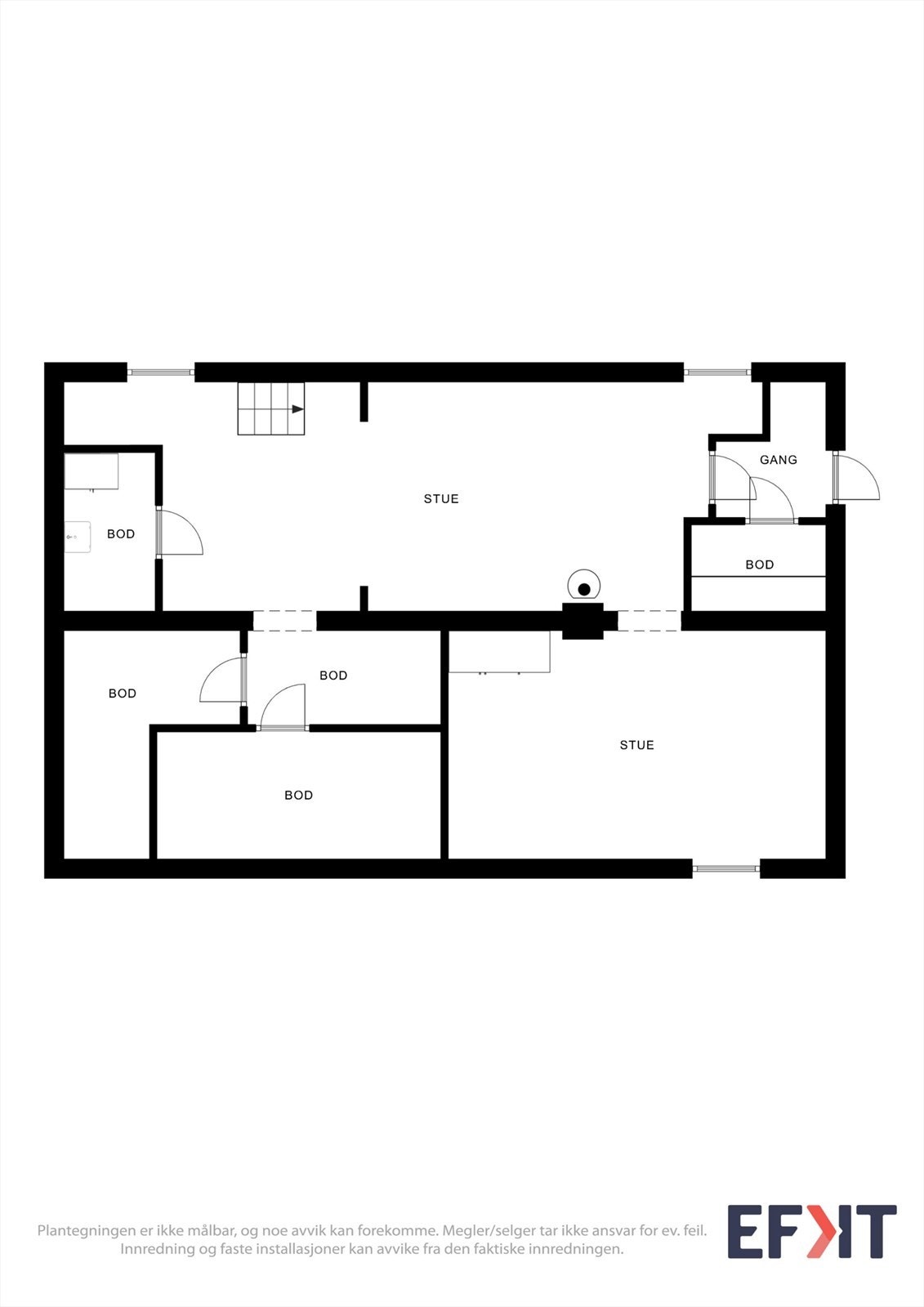 Kjelleren er innredet med kjellerstue, ett soverom, teknisk rom og tre boder for rikelig med lagringsplass. Galleribilde