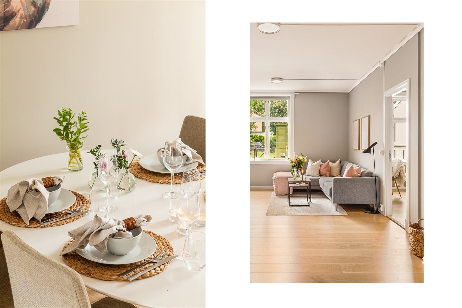 De store vindusflatene gir godt med naturlig lys inn i stuen. Galleribilde