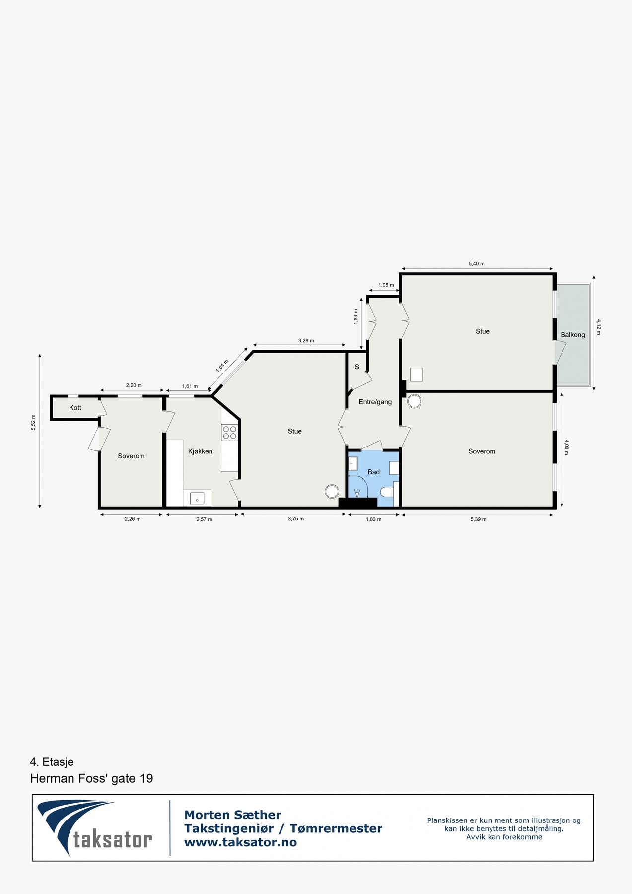 Plantegning -
Herman Foss´ gate 19 Galleribilde