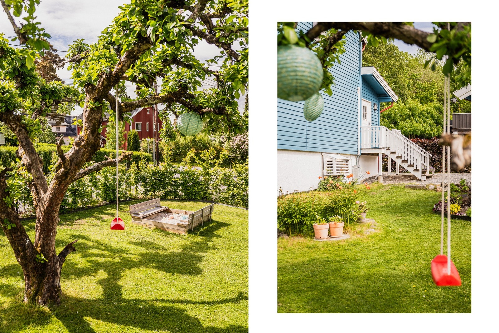 Den store plenen gir god plass til lek, aktivitet og uformelle sommerdager. Galleribilde