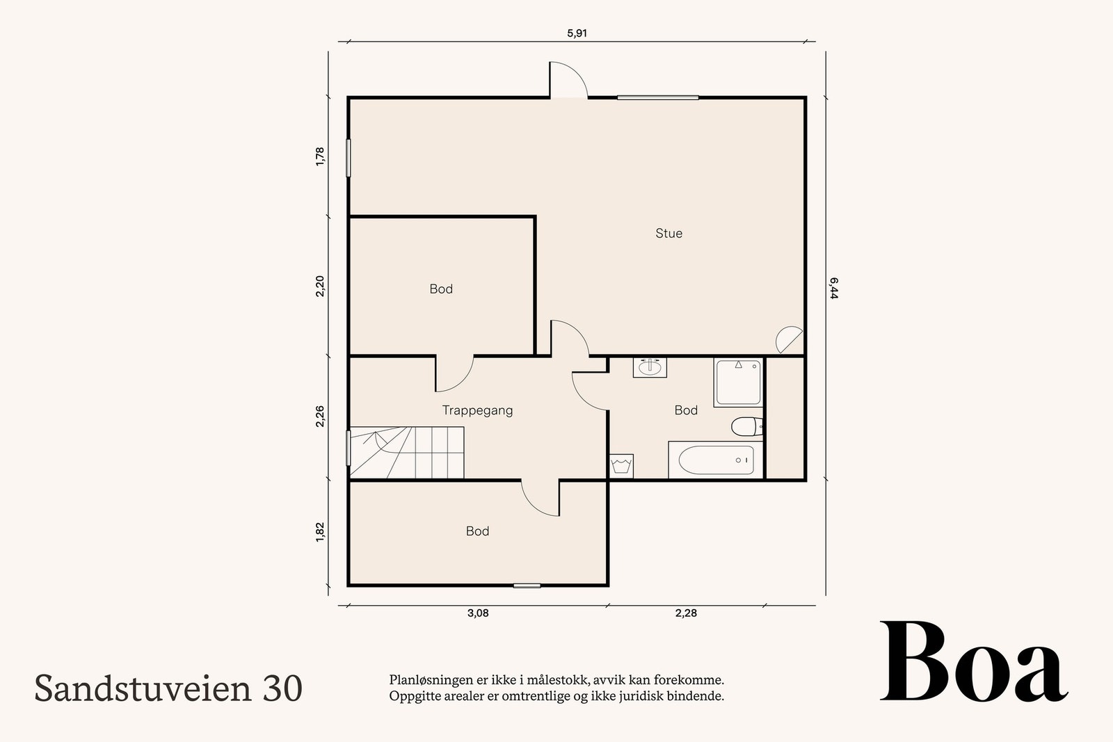 Underetasje: Trappegang, 2 boder, bad/vaskerom og stue.
Fra stuen er det utgang til platting med belegningsstein og videre til hage. Galleribilde