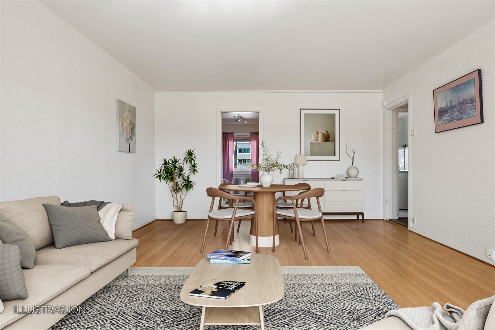 Stue med digital styling Galleribilde