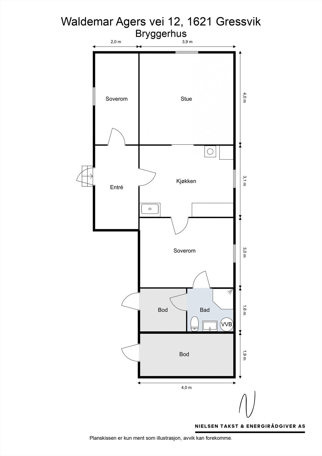 Veiledende skisse av bryggerhus. Galleribilde