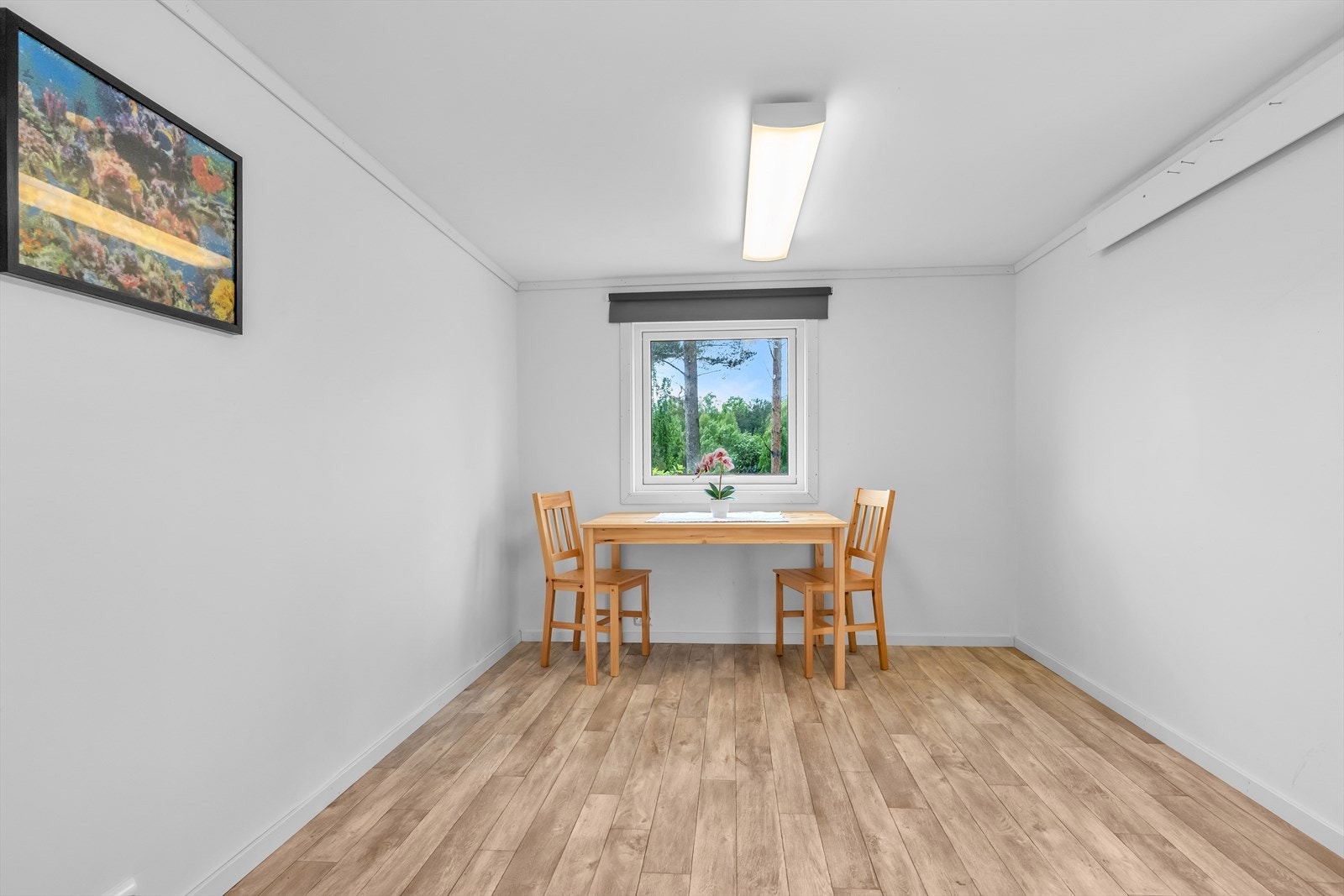Den frittstående, isolerte boden fra 2015 har innlagt gulvvarme. Galleribilde