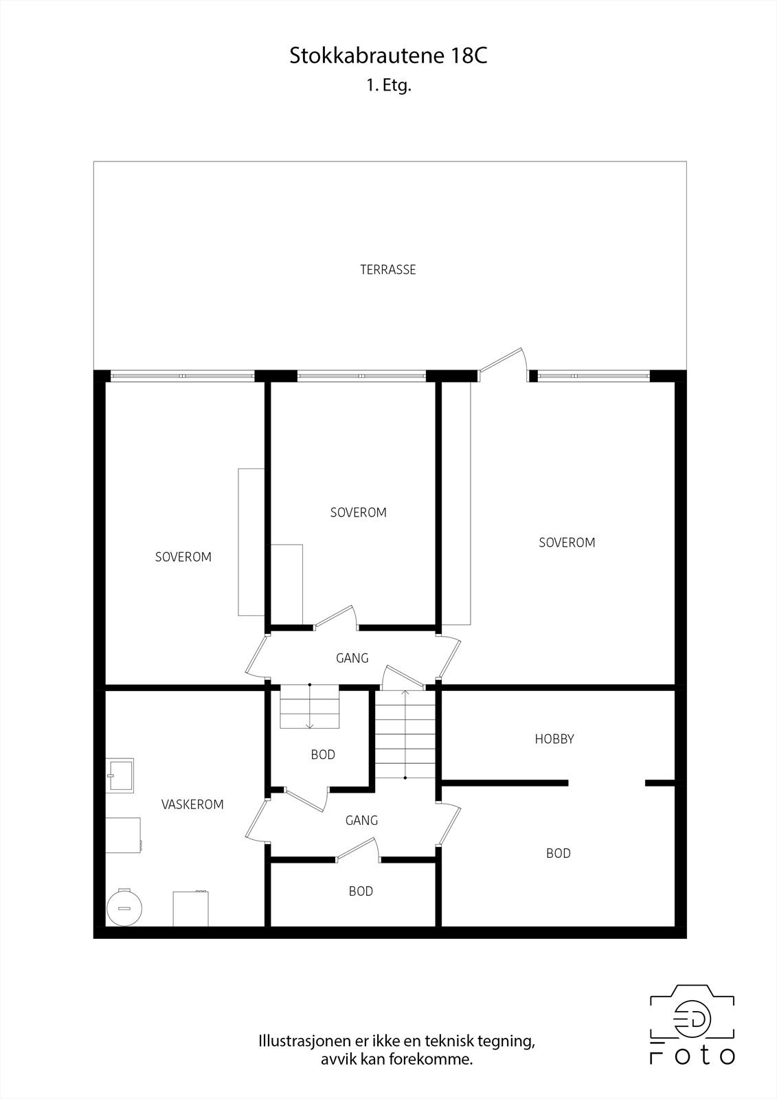 Plantegning 1. etasje Galleribilde